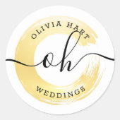 金ゴールドミニマ絵を描リストスワッシュロカスタムゴデカール ラウンドシール (正面)