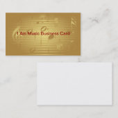 金ゴールドミュージックノートの名刺 名刺 (正面/裏面)