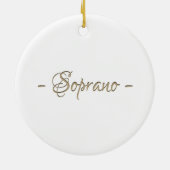 金ゴールドミュージックノートソプラノシンガークリスマス セラミックオーナメント (裏面)