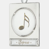 金ゴールドミュージックノートソプラノシンガーネームオーナメント シルバープレートバナーオーナメント (左)