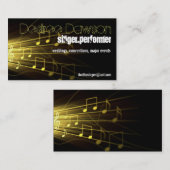 金ゴールドミュージックノート音楽名刺 名刺 (正面/裏面)