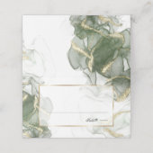 金ゴールドミュートセージ緑のインク プレイスカード (外部開封)