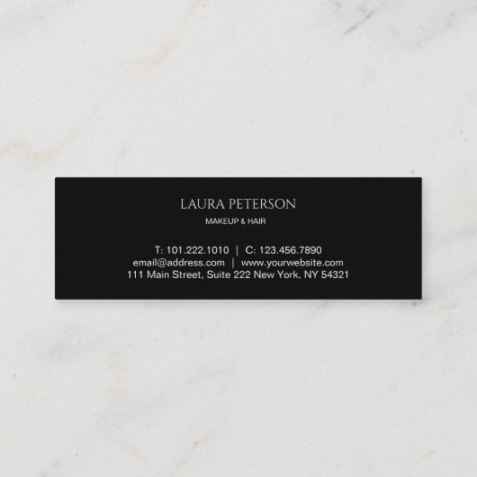 金ゴールドミントグリッター手書き文字書 スキニー名刺 (裏面)