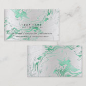 金ゴールドミントグリーンマーブルビップパーリーシルバー抽象芸術 名刺 (正面/裏面)