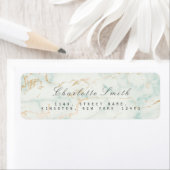 金ゴールドミントグリーンマーブル差出人住所ラベル ラベル (インサイチュ)