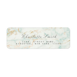 金ゴールドミントグリーンマーブル差出人住所ラベル ラベル