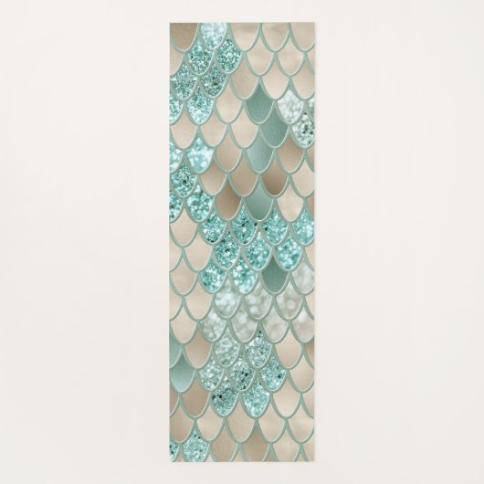 金ゴールドミントメはかりで測マーメイドグラム#2 (フェイクグリッター) ヨガマット (裏面)