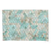 金ゴールドミントメはかりで測マーメイドグラム#2 (フェイクグリッター) 枕カバー (正面)