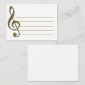 金ゴールドミ空白のュージックスタッフツリーブルクレフ、 音符記号ミュージカル ノートカード (正面/裏面)