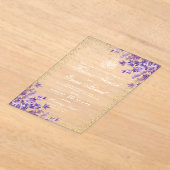 金ゴールドムスリム紫色の紫色のラベンダーラベンダー結婚ズ アクリル招待状 (レイダウン)