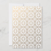 金ゴールドムスリム結婚式招待状 招待状 (裏面)
