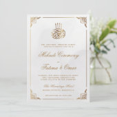 金ゴールドムスリム華美ムメンディ式の枠 招待状 (スタンド正面)