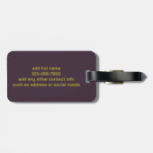 金ゴールドムーンとウサギのラゲッジタグ ラゲッジタグ (裏面横)