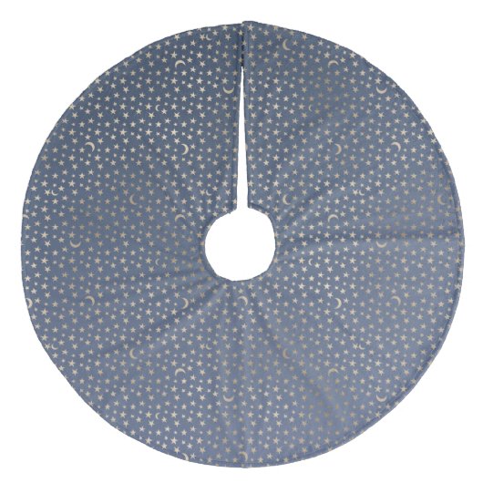 金ゴールドムーンアンドスターズナイトスカイ フリース ツリースカート (正面)