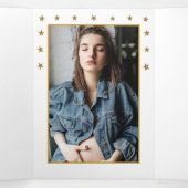 金ゴールドムーンアンドスターズベビーシャワースイート 三つ折り招待状 (内部中)