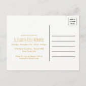 金ゴールドムーンアンドスターズベビーシャワー招待状 インビテーションポストカード (裏面)