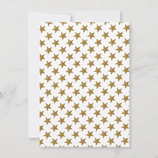 金ゴールドムーンアンドスターベビーシャワービンゴ 招待状 (裏面)