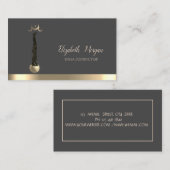 金ゴールドムーンウィメンシルエットヨガインストラクター 名刺 (正面/裏面)