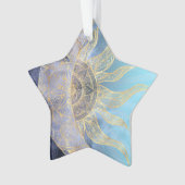 金ゴールドムーンサンマンダラシナルデザイン オーナメント (正面)