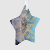 金ゴールドムーンサンマンダラシナルデザイン オーナメント (正面)