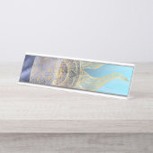 金ゴールドムーンサンマンダラシナルデザイン デスクネームプレート (正面)