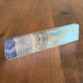 金ゴールドムーンサンマンダラシナルデザイン デスクネームプレート (側面)