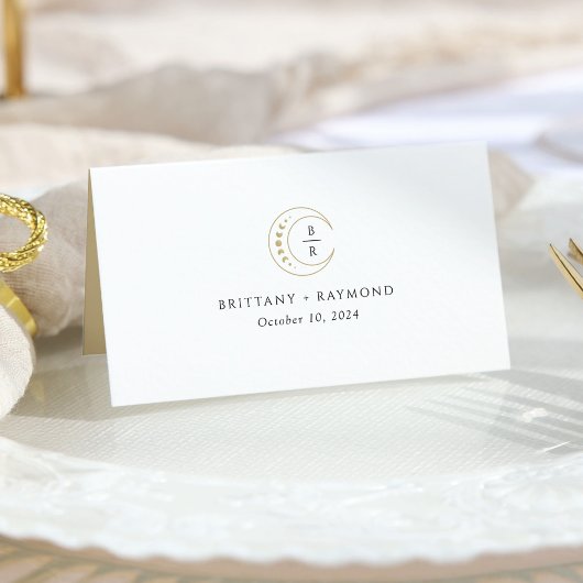 金ゴールドムーンシレ結婚ンツ プレイスカード