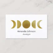 金ゴールドムーンフェイズアストロロジーヨガホリスティックヒーラー 名刺 (正面)