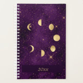 金ゴールドムーンフェイズオンパープルスターズ プランナー手帳 (正面)