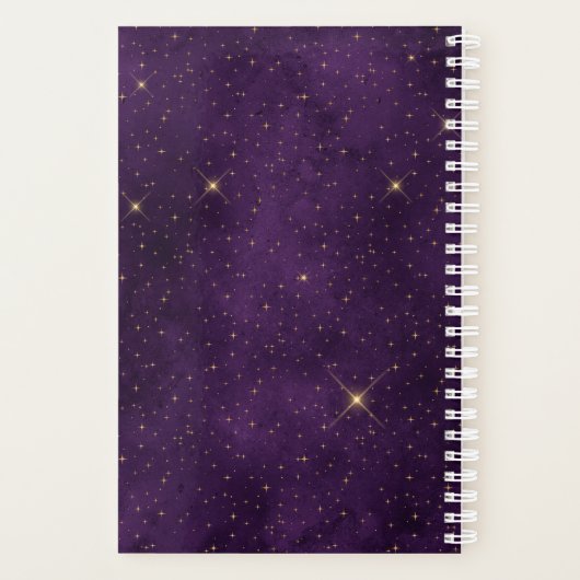 金ゴールドムーンフェイズオンパープルスターズ プランナー手帳 (裏面)