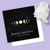 金ゴールドムーンフェイズコスモススターズ スクエア名刺