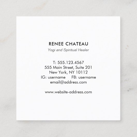 金ゴールドムーンフェイズコスモススターズ スクエア名刺 (裏面)