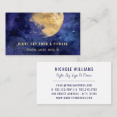 金ゴールドムーンブルーウォーターカラーナイトスカイネブラ 名刺 (正面/裏面)