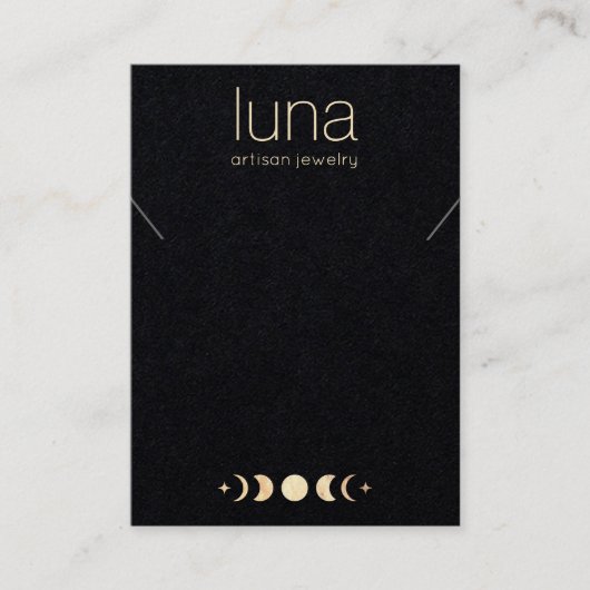 金ゴールドムーン相〔占星術の〕十二宮図ネックレス表示ホルダー 名刺 (正面)