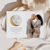 金ゴールドムーン&スターズフォトベビーシャワーサンキューカード サンキューカード