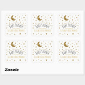 金ゴールドムーン&スターズベビーシャワー スクエアシール (シート)