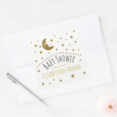 金ゴールドムーン&スターズベビーシャワー スクエアシール (封筒)