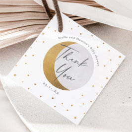 金ゴールドムーン&スターズ赤ちゃんシャワー フェイバータグ