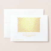 金ゴールドメアンダーのパターンの季節の挨拶 箔カード (裏面封筒付き)