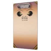 金ゴールドメイクアイズラッシュグラムパーソナライズされた クリップボード (左)