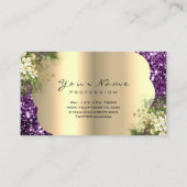 金ゴールドメイクアップアーティストラッシュフローラミントパープル 名刺 (裏面)