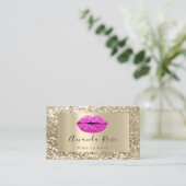 金ゴールドメイクアップアーティストレッドキスリップグリッター 予約カード (スタンド正面)