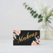 金ゴールドメイクアップアーティスト書道水彩フローラ 名刺 (スタンド正面)