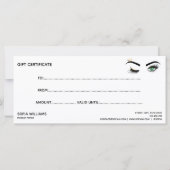 金ゴールドメイクアップウィンクアイブラウン美しいサロンギフトカード (裏面)