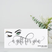 金ゴールドメイクアップウィンクアイブラウン美しいサロンギフトカード (スタンド正面)