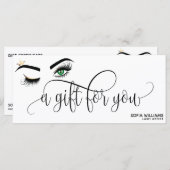 金ゴールドメイクアップウィンクアイブラウン美しいサロンギフトカード (正面/裏面)