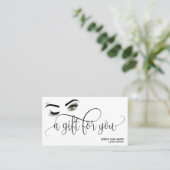 金ゴールドメイクアップウィンクアイブラウン美しいサロンギフトカード 名刺 (スタンド正面)