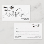 金ゴールドメイクアップウィンクアイブラウン美しいサロンギフトカード 名刺 (正面/裏面)