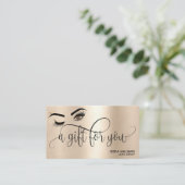 金ゴールドメイクアップウィンクアイ美しいサロンギフトカード 名刺 (スタンド正面)