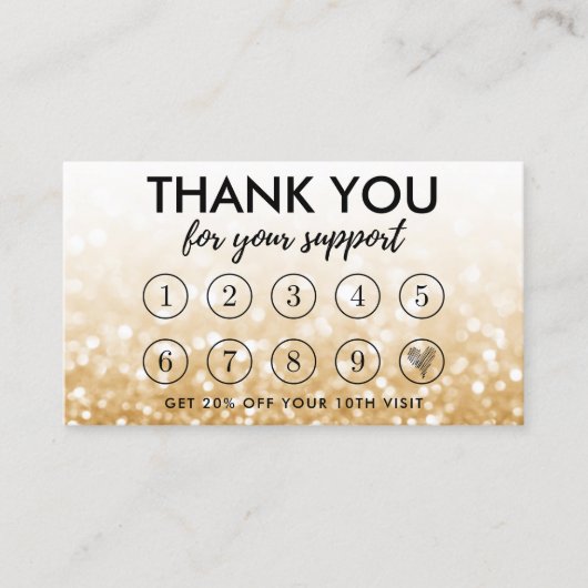 金ゴールドメイクアップヘアロゴロイヤリティカード 名刺 (正面)